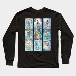 Nine Mermaids in One Fantasy Art by Molly Harrison Long Sleeve T-Shirt